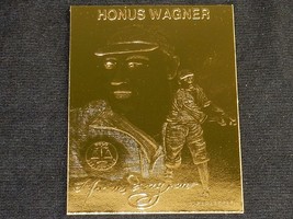 Honus Wagner ~ 22k Gold Foil Baseball Card, 1996, Plastic Holder, w/Serial# - £6.13 GBP
