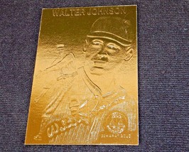 Walter Johnson. ~ 22k Gold Foil Baseball Card, 1996, Plastic Holder, w/S... - $7.79
