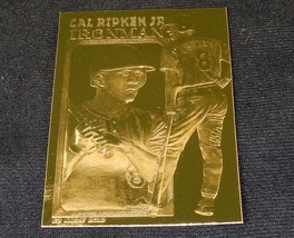 Cal Ripken, Jr. ~ 22k Gold Foil Baseball Card, 1995, Plastic Holder, w/S... - £9.97 GBP