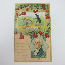 Postcard George Washington Portrait &amp; Boy Cherry Tree Patriotic Embossed Antique - £7.88 GBP