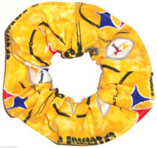 Pittsburgh Steelers Gold Tie Dye Fabric Hair Scrunchie Scrunchies by Sherry  - £5.57 GBP