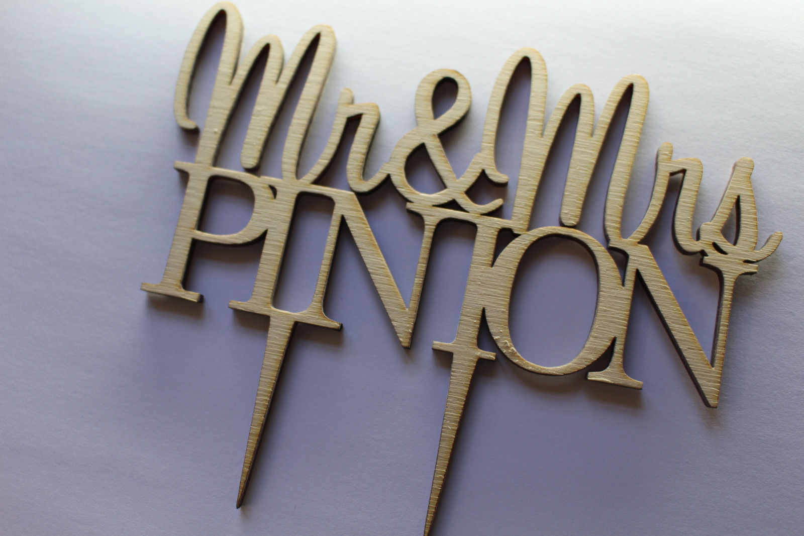 CakeTopper Mr &amp; Mrs Custom Personalised Wedding  Wood With Surname Anniv... - $12.25