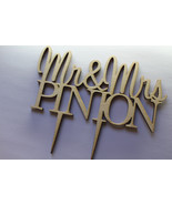 CakeTopper Mr &amp; Mrs Custom Personalised Wedding  Wood With Surname Anniv... - $230.43 MXN