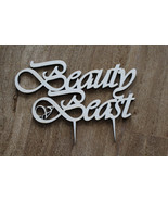 CakeTopper Beauty &amp; V Beast Custom Personalised Wedding Cake Topper Wood... - $230.43 MXN