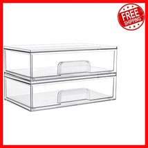 Versatile Clear Acrylic Storage Bins - 2 Pack for Cosmetics &amp; Home Organ... - $741.18 MXN