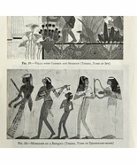 1942 Egypt Musicians and Villa Garden Historical Print Antique Ephemera ... - $28.77 CAD