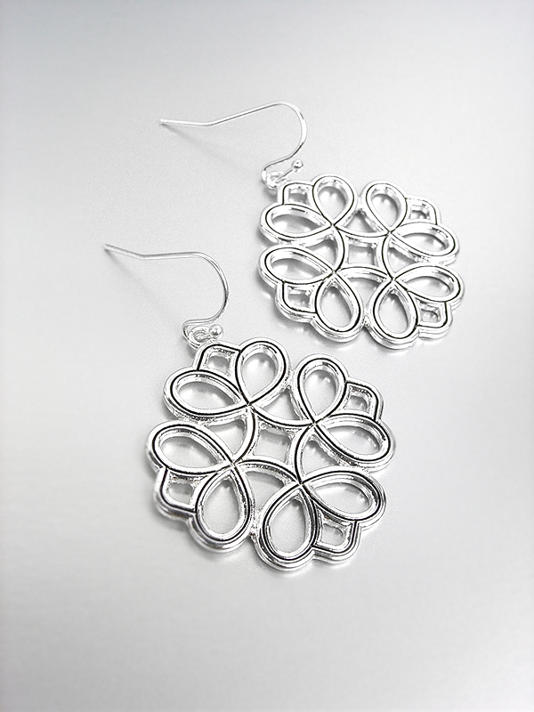 Primary image for CLASSIC Lightweight Brighton Bay Silver Filigree Dangle Earrings