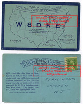 1932 Vintage Postcard USA Map QSL L.A. Morrow Oper W8DKE 1 cent Washingt... - £23.76 GBP