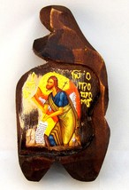 Handmade Wooden Greek Christian Orthodox Wood Icon of Saint John the Baptist ... - £9.73 GBP