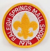 Vintage 1974 Raleigh Springs Mall Show Yellow Round Boy Scouts BSA Camp Patch - £9.34 GBP