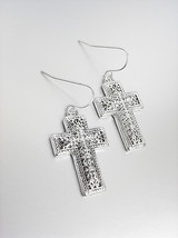 CLASSIC Brighton Bay Silver Filigree CROSS Dangle Earrings 2475 - £7.83 GBP