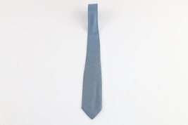 Vintage 50s 60s Rockabilly Distressed Silk Neck Tie Dress Tie Wedding Blue USA - £19.83 GBP
