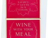 Trust Houses Ltd Wine With Your Meal Tabletop List 1961 England - $13.86