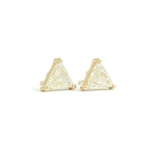 Authenticity Guarantee 
Trillion Diamond Triangle Stud Earrings 14K Yellow Go... - £2,050.46 GBP