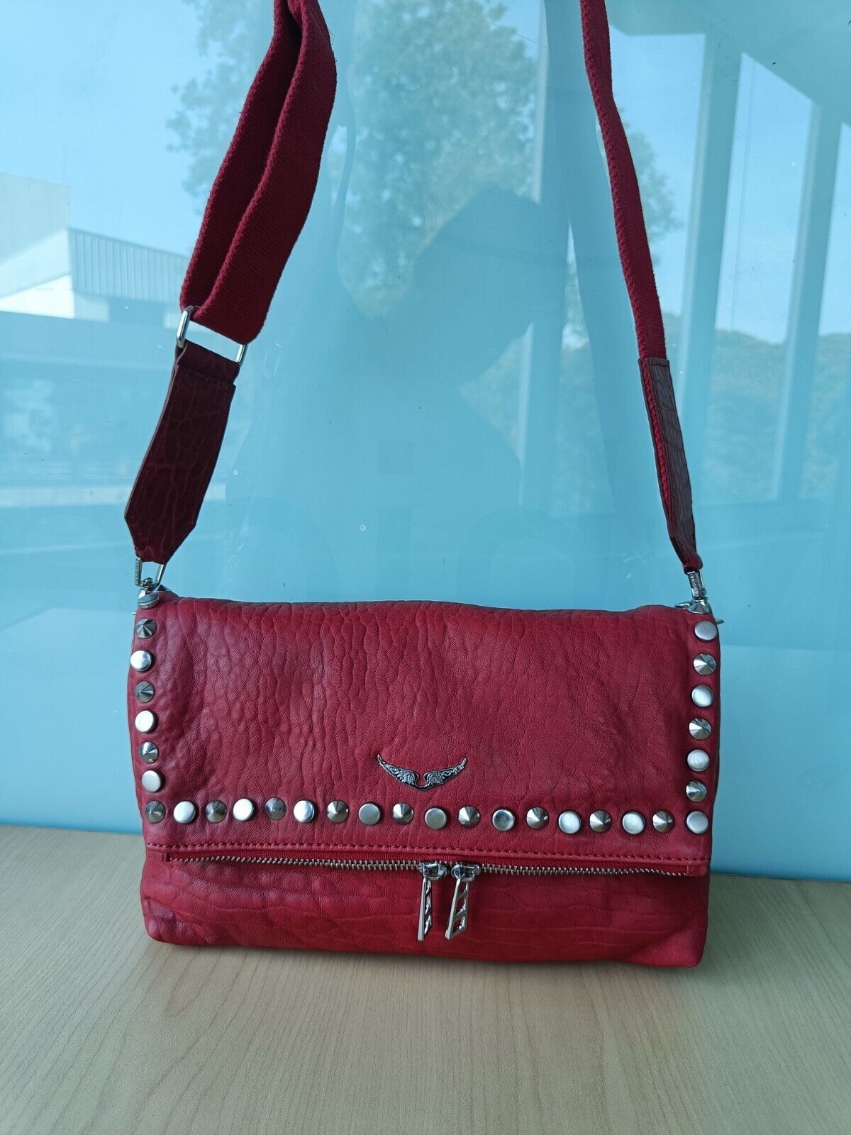 Primary image for Zadig & Voltaire Pebbled Leather Shoulder Bag $500 WORLDWIDE SHIPPING