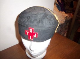 Vintage mason Masonic freemasonry scottish rite HAT red Cross D L T J Gold trim - £79.92 GBP