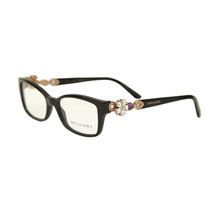 BVLGARI Black Eyeglass Frames 4058b 501 Sunglass Frames Gold HW Crystals LTD NEW - $569.05