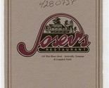 Josev&#39;s Restaurant Menu West Bruce Sevierville Tennessee at Crawford Not... - $21.78