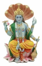 Hindu God Vishnu Vasudeva Sitting On Throne Of Cobras Statue Preserver P... - £45.66 GBP