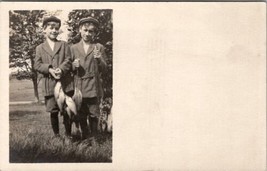 RPPC Darling Boys with Their Catch of Fish Harold And Alton 1914 Postcard B22 - £11.71 GBP