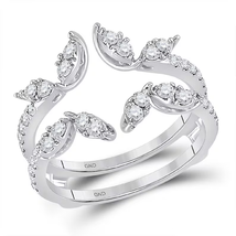 Round Cut Diamond Womens Enhancer Wrap Engagement Ring 14K White Gold Pl... - £97.80 GBP