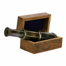 Nautical Vintage Brass Antique Telescope With Wooden Box Collectible Gift Item - £42.53 GBP