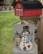 Welcome ~ Snowman with a Heart ~ Double Sided - Garden Flag ~ 12&quot; x 18&quot; ... - £10.35 GBP
