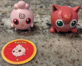 Igglybuff &amp; Jigglypuff TOMY Pokemon Figures CGTSJ 1999 Nintendo 2&quot; w/ PO... - £15.62 GBP