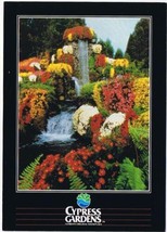 Florida Postcard Cypress Gardens Southern Waterfalls Flowering Chrysanthemums - $2.96