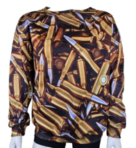 Bullet Print Fleece Pullover Mens XL Full Metal Jacket Shotgun Shell Swe... - $27.82