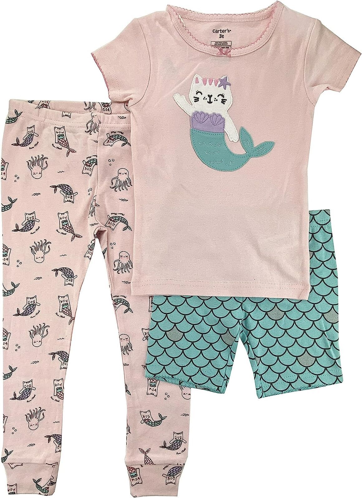 Primary image for allbrand365 designer Girls/Boys Printed 3 Piece Soft Cotton Pajama Set Size 3T