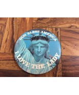 Vintage GOD BLESS AMERICA I LOVE THE LADY Statue of Liberty Pinback Pin ... - £7.77 GBP