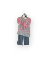 Forever Me Girls Three Piece Outfit Size S  (6/6x)  Vest Pink Blue New W... - $18.50 CAD