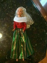 Vintage 1990 Holiday Barbie Doll Christmas Beautiful Sparkle Dress w/ Ea... - £19.39 GBP