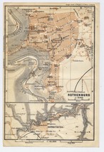 1925 Vintage Map Of Rothenburg Ob Der Tauber / Bavaria Germany - £17.07 GBP