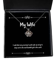 Reusable Wife Crown Pendant Necklace, I Wish That Every Morning I Would Wake up  - £39.52 GBP