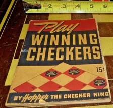 Vintage 1940 Play Winning Checkers by Hopper Booklet Consolidated Litho. Corp. - £7.76 GBP