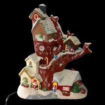Christmas Santas Treehouse Light Up Musical Ceramic Handpainted Vtg 70s VIDEO  - £55.25 GBP