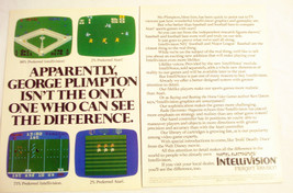 1982  Intellivision 2 Page Color Ad George Plimpton Can See the Difference - £6.28 GBP