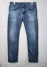 7 For All Mankind Jeans Mens 34 Blue Denim Pants Foolproof The Straight ... - $546.81 MXN