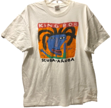 $50 King Bob Big Hed Keith Haring Scuba Aruba Vintage 90s White T-Shirt XL - £47.01 GBP