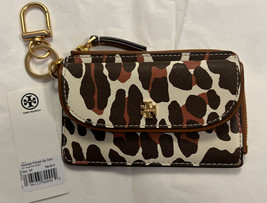 NWT~Tory Burch Emerson Printed Zip Card Case Wallet In Leopard Print $198 - £117.43 GBP