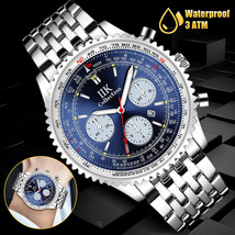 Waterproof Men Watch Relojes De Hombre Luminous Quartz Stainless Steel Bracelet - £24.74 GBP