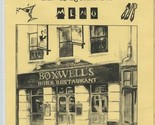 Boxwells Bar &amp; Restaurant Menu Patrick Street Limerick Ireland  - £17.40 GBP