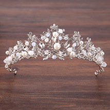 Bridal Pearl Crown, Silver Branch Princess Crown, Wedding Tiara Hair Acc... - $22.99