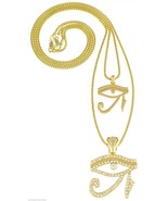 Eye Of Ra Crystal Rhinestone New Necklace Set 24 &amp; 30 Inch Long Box Chai... - $556.17 MXN