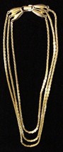 Tortolani Gold Tone 3-Strand Box Chains Statement Necklace - £59.87 GBP