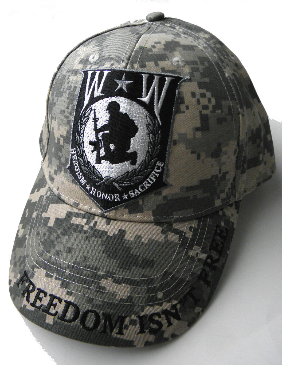 WOUNDED WARRIOR CAMO BASEBALL CAP HAT EMBROIDERED CAMOUFLAGE