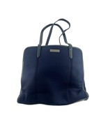 Vintage Coach Tote Bag Navy Blue Purse Shoulder Zipper Pockets Stretchy ... - $1,842.51 MXN