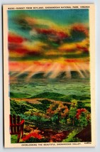 Sunset From Skyland Shenandoah National Park Virginia Postcard Linen Unused VA - £5.45 GBP